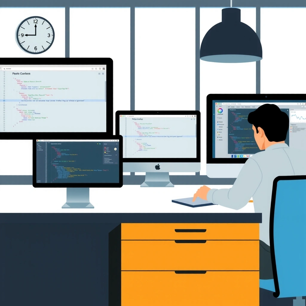 Web development process illustration